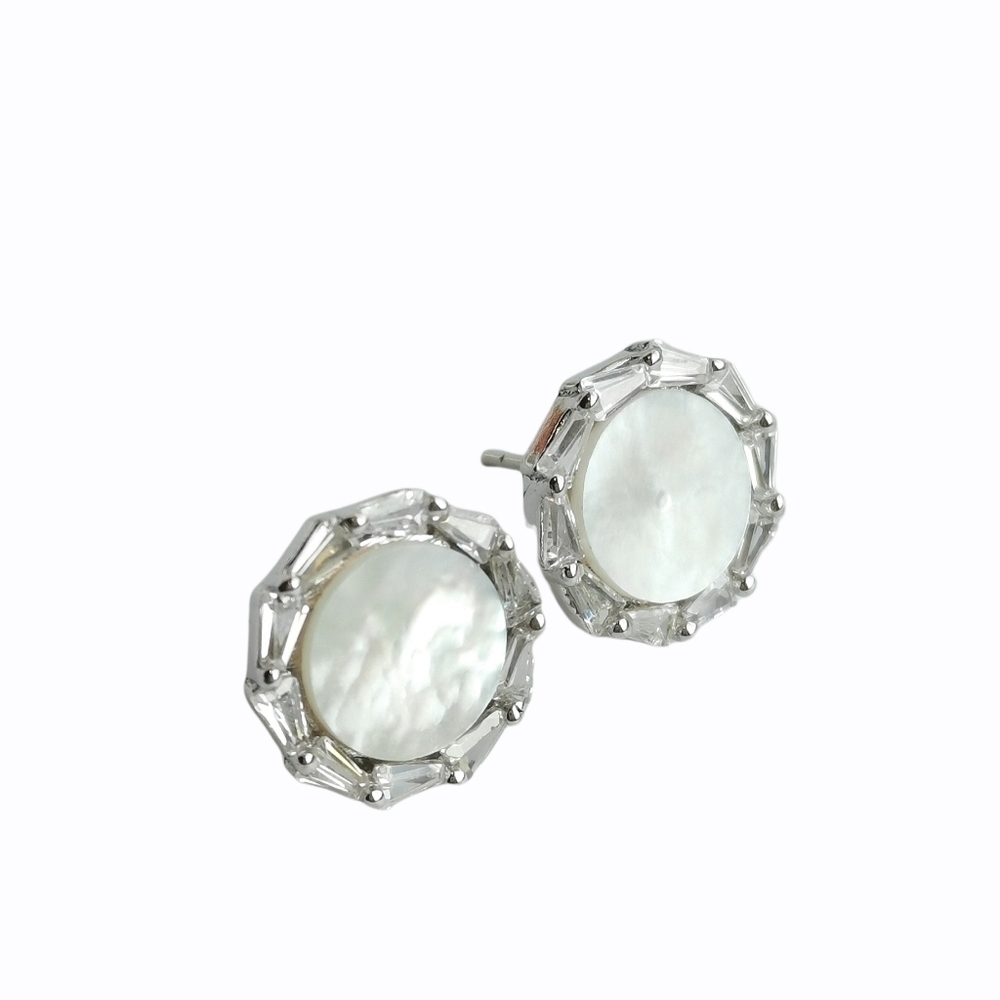 NEW, sterling silver mother of pearl earrings